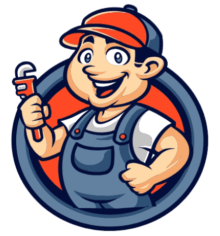 a cartoon of a man holding a wrench